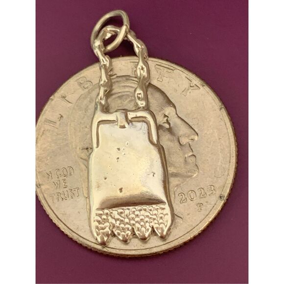 .925 Victorian Vintage Purse with Fringe Sterling Silver Jewelry Charm #purse - Picture 3 of 3